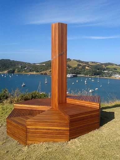 a corporate development memorial outdoor public seating sculpture 